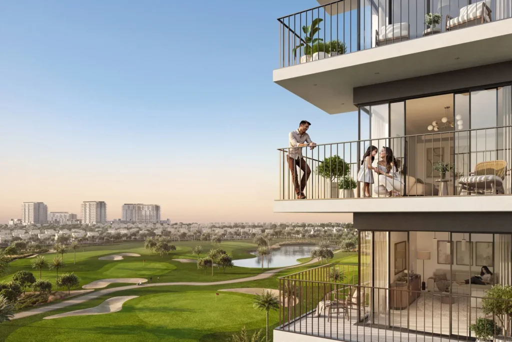 Balcon avec vue sur le golf Golf Vale Emaar South