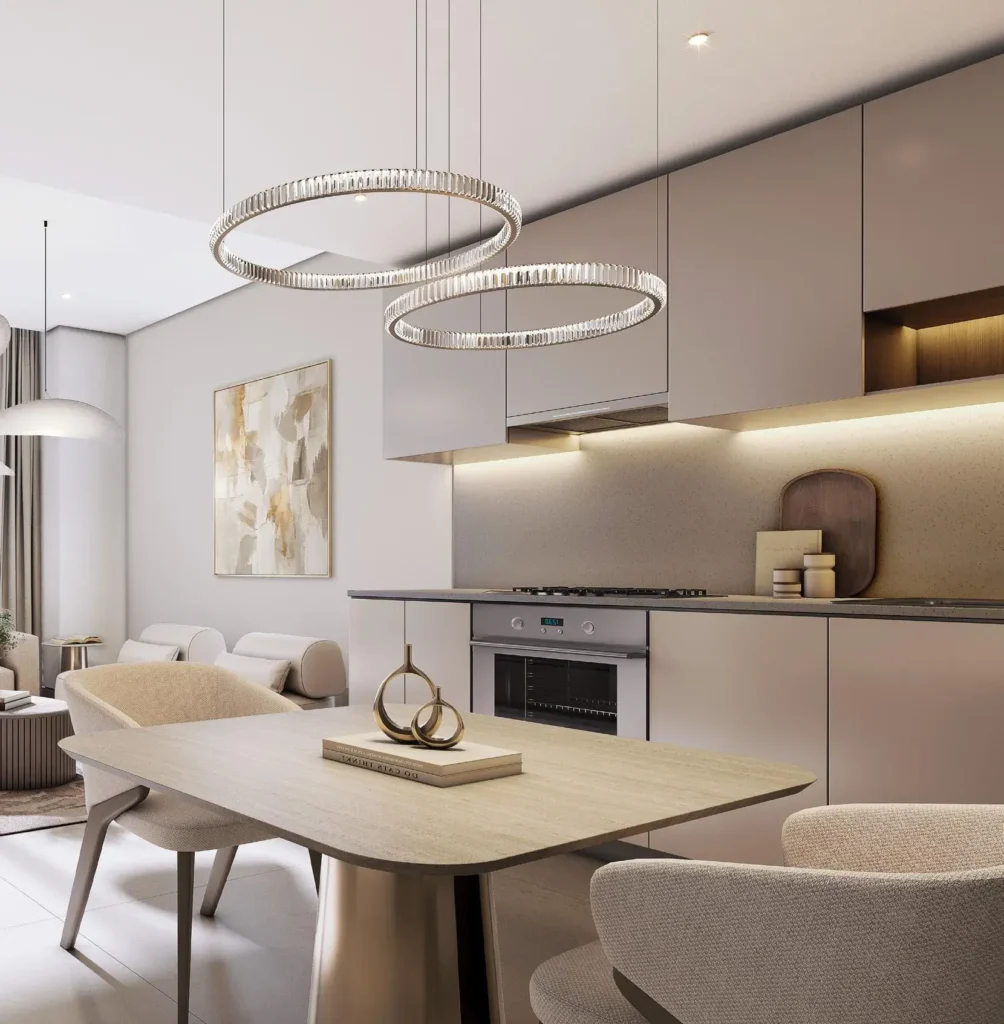Cuisine moderne avec éclairage élégant SOBHA Siniya Island