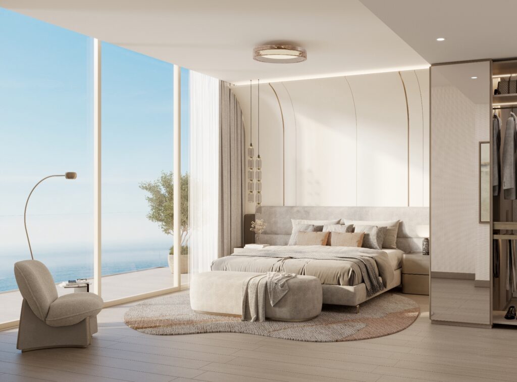 Chambre moderne avec vue panoramique à Dubai