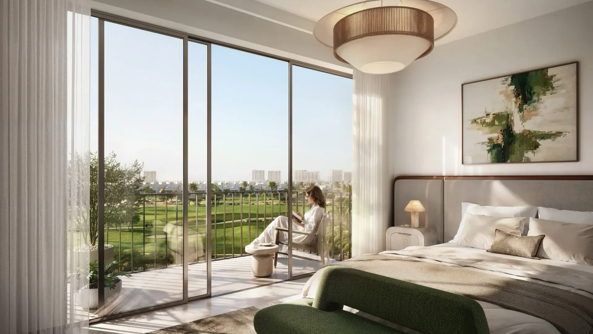 Chambre moderne avec vue sur le golf Golf Vale Emaar South