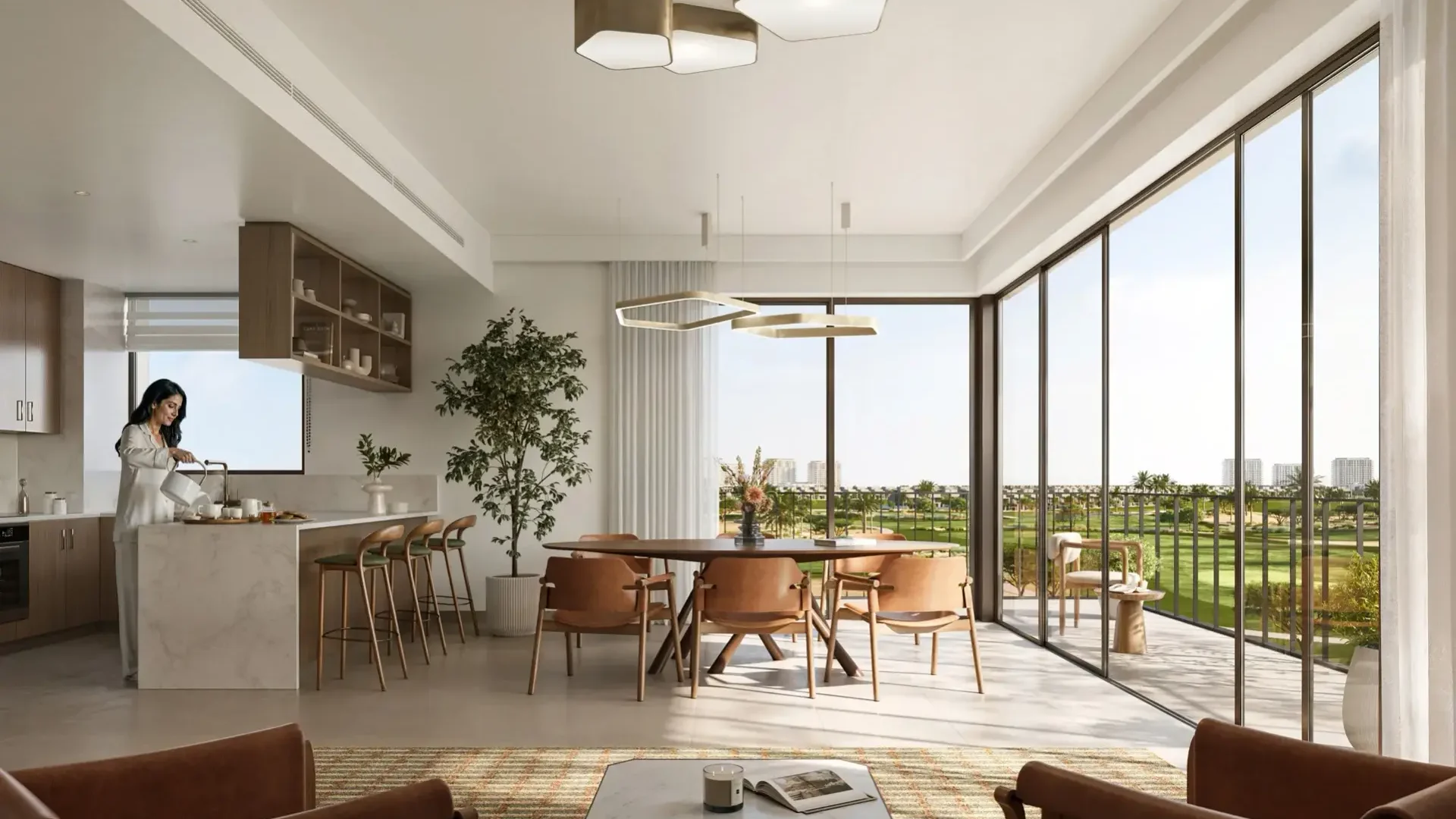 Intérieur moderne avec vue panoramique Golf Vale Emaar South